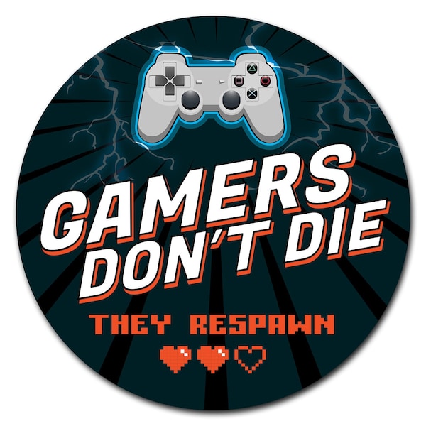 Signmission Gamers Dont Die Playstation Circle Vinyl Laminated Decal D-12-CIR-Gamers Dont Die Playstation - main